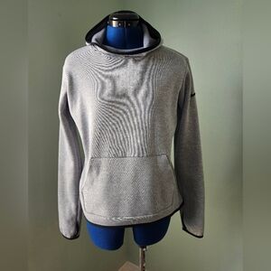 Nike Dri-Fit Grey Hooded Pullover Sweatshirt with Black Trim Women Medium